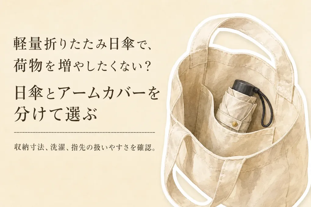 【人気ランキング】レビュー数が多い軽量折りたたみ日傘3選とUVアームカバー4選｜収納サイズ・洗濯表示・着脱で比較